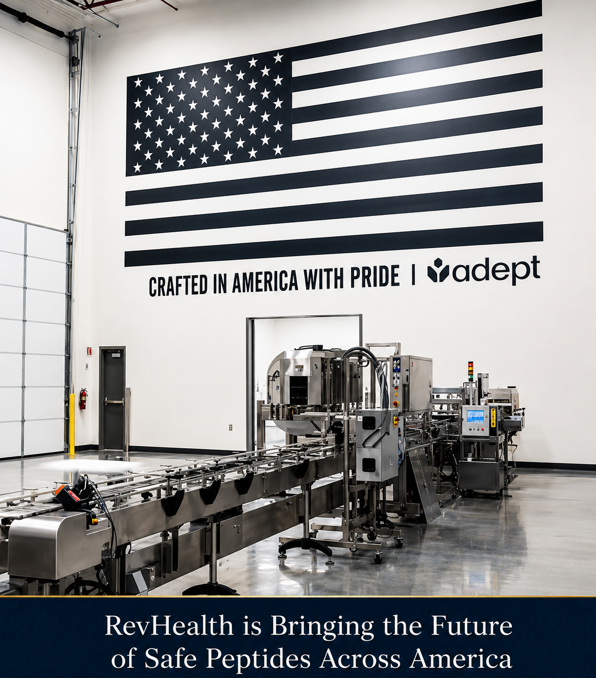 RevHealth peptide fulfillment facility — Crafted in America with Adept